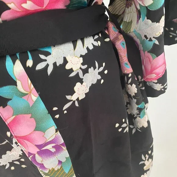 AS NEW SAM WELL SILK LONG ROBE/KIMINO JACKET - ONE SIZE - Picture 3 of 16